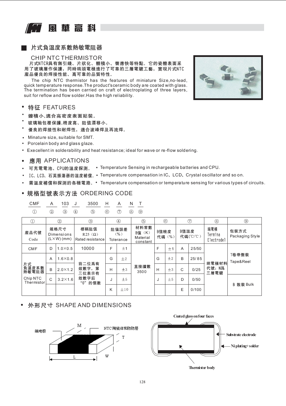 CMF熱敏電阻代碼說(shuō)明